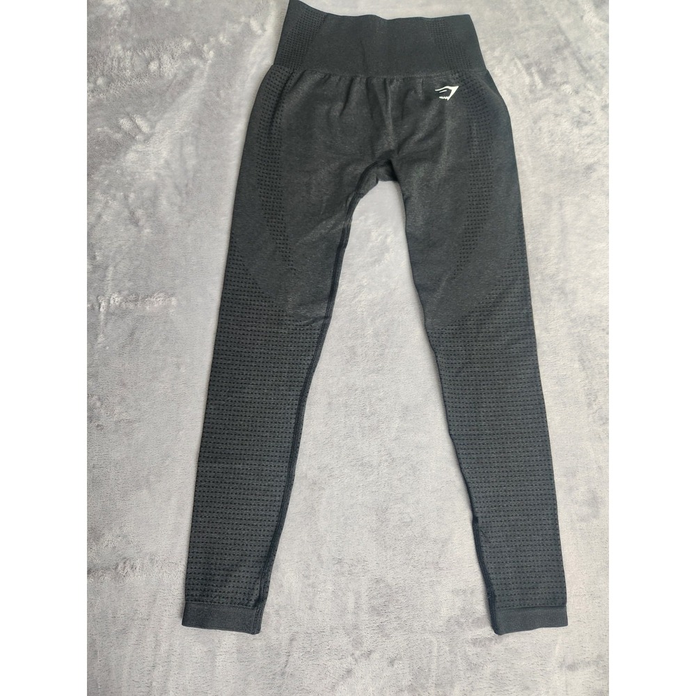 New Gymshark Vital Seamless 2.0 Legging Small S Body Fit Black Marl Gray Grey